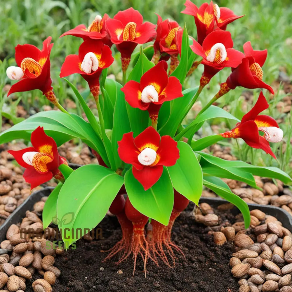 Red Tigridia Pavonia Flower Seeds Exotic Garden Blooms With Easy-To-Grow For Planting Annuals