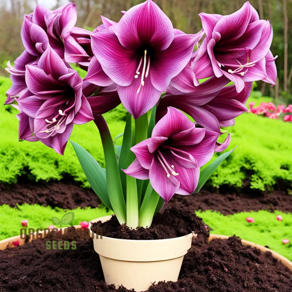 Violet Amaryllis Flower Seeds Purple Bulb For Stunning Garden Blooms And Planting Perennials